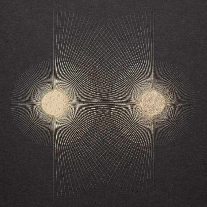 Interlaced geometric line artwork